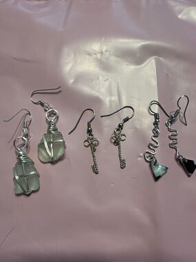 Handmade set of 3 earrings